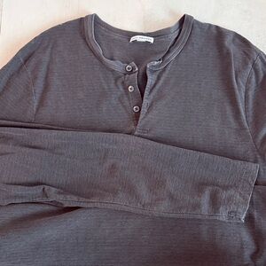 James Perse Dark Gray Long Sleeve Henley